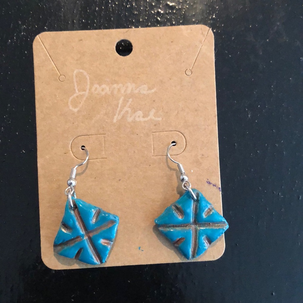 Turquoise copper nickel free handmade earrings